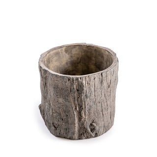 ***Cement Tree Stump Pot 7"x7"x6.3"