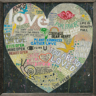 Choose Love - Black - (Grey Wood)-  Art Print