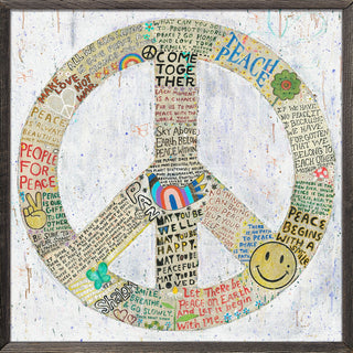 Choose Peace - White - (Grey Wood) - Art Print