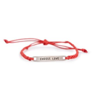 Silver Choose Love Braided Bracelet - Adjustable