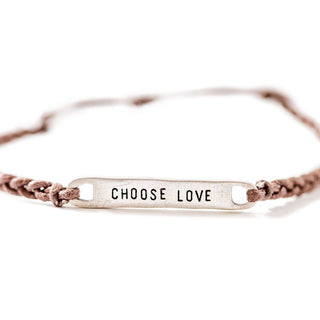 Silver Choose Love Braided Bracelet - Adjustable