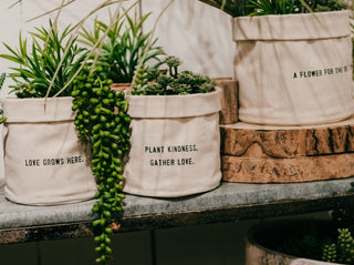 Plant Kindness Gather Love - Small Canvas Planter