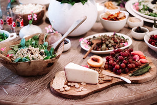 a table with food on it